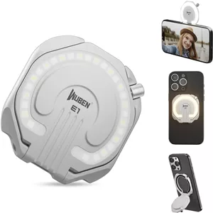 چراغ قوه جیبی قابل شارژ WUBEN E1، چراغ سلفی LED 300 لومن، چراغ کوچک تلفن همراه، شارژ راحت USB C، مغناطیسی قابل حمل برای کار در شب، پخش زنده ویدیو، تماس و عکس (سفید)