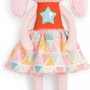 عروسک خرگوش پولیشی 38 سانتی متری B. toys- B. softies - حیوان نرم و پر شده برای نوزاد، کودک نوپا - لباس نارنجی و پاستلی - خرگوش قابل شستشو - پاهای ظریف - بکی بانی - 0 ماه