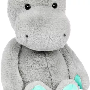 اسباب بازی پولیشی کرگدن خاکستری B. toys Battat Softies 62243469495 - حیوان عروسکی - کرگدن نرم و خاکستری قابل شستشو برای نوزاد، کودک نوپا، بچه ها - Happyhues - Gerry Grey - 0 ماه