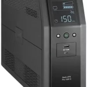 محافظ برق و باتری پشتیبان موج سینوسی APC، مدل BR1500ms2، منبع تغذیه باتری پشتیبان 1500 ولت آمپر، 10 عدد NEMA 5-15R، AVR همراه با حافظه USB 16 گیگابایتی
