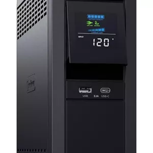سیستم یو پی اس سینوسی سایبرپاور CP1500PFCLCD PFC، 1500VA/900W، دارای 10 خروجی، AVR، مینی تاور