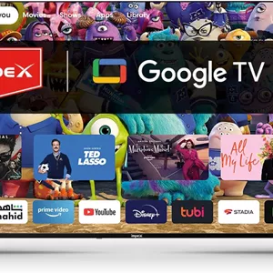 تلویزیون هوشمند 55 اینچی FHD گوگل ایمپکس با Dolby Vision Atmos و Dolby Audio، DTS HD، کروم کست داخلی، 2 گیگابایت رم، 8 گیگابایت رام، HDMI ARC، طراحی فوق العاده باریک با ریموت صوتی، همراه با پایه دیواری - evoQ 55S4RLC2