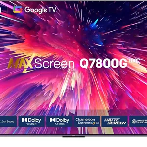 تلویزیون هوشمند 4K QLED گوگل Skyworth 100Q7800 با صفحه نمایش 100 اینچ، Dolby Vision، Dolby Atmos، MEMC 144 هرتز، صدای 60 وات، HDMI 2.1، حافظه 32 گیگابایتی، رم 3 گیگابایتی، Google Assistant، Chromecast، حالت بازی - 1 سال