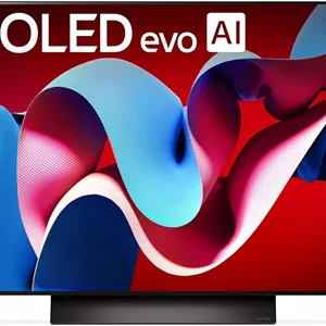 تلویزیون هوشمند 4K ال جی مدل OLED evo C4 Series با صفحه تخت 48 اینچ و پردازنده هوش مصنوعی به همراه ریموت جادویی و الکسا (OLED48C4PUA, 2024) (بازسازی شده)