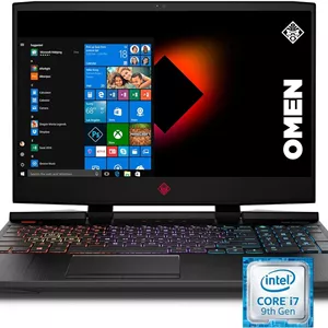 لپ تاپ گیمینگ 15 اینچی HP OMEN مدل 2019، پردازنده نسل نهم Intel i7-9750H، کارت گرافیک NVIDIA GeForce RTX 2070 با Max-Q (8 گیگابایت)، 16 گیگابایت رم، 512 گیگابایت حافظه SSD، آماده واقعیت مجازی، Windows 10 Home (15-dc1060nr، مشکی سایه)