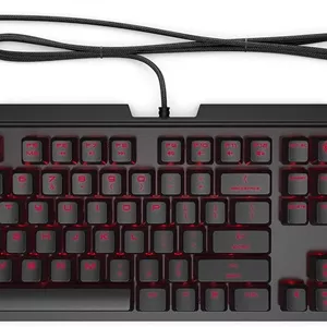 کیبورد گیمینگ مکانیکی قابل تنظیم HP OMEN Encoder با کلیدهای Cherry MX Brown، قابلیت Anti-Ghosting و نور پس زمینه LED، USB، صفحه کلید EN-AR (6YW75AA)