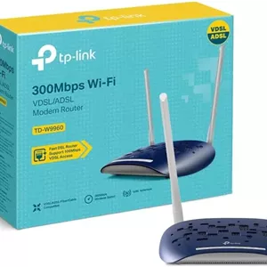 مودم روتر بی‌سیم VDSL/ADSL تی‌پی‌لینک مدل TD-W9960 با سرعت 300 مگابیت بر ثانیه، پشتیبانی از حالت مودم تنها، دوشاخه UK