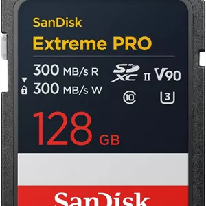 کارت حافظه SanDisk Extreme PRO 128GB SDXC UHS-II، سرعت خواندن و نوشتن تا 300 مگابایت بر ثانیه، V90، 8K