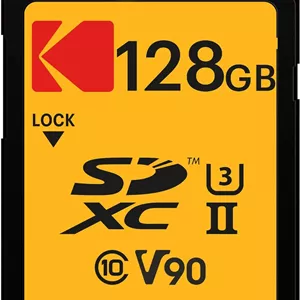 کارت حافظه 128 گیگابایتی کداک UHS-II U3 V90 Ultra Pro SDXC - سرعت خواندن تا 3000 مگابایت بر ثانیه و سرعت نوشتن 270 مگابایت بر ثانیه