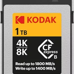 کارت حافظه 1 ترابایتی Kodak CFexpress Type B با سرعت خواندن 1800 مگابایت بر ثانیه و سرعت نوشتن 1400 مگابایت بر ثانیه (EKMCFX1TK)