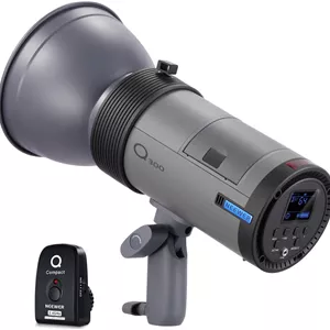 فلاش استودیویی 300 وات NEEWER Q300 2.4G به همراه تریگر وایرلس Q Compact، نور استروب باتری لیتیوم یونی 7800 میلی آمپر ساعتی، نور یکپارچه بی سیم عکاسی با 1000 فلاش با قدرت کامل و زمان بازیافت 0.4 تا 2.5 ثانیه