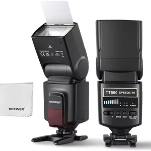 فلاش اسپیدلایت NEEWER TT560 سازگار با کانن، سونی، نیکون، پاناسونیک، المپوس، پنتاکس و سایر دوربین های DSLR، نورپردازی استودیویی، دوربین دیجیتال، با نگهدارنده لوازم جانبی استاندارد کفشک