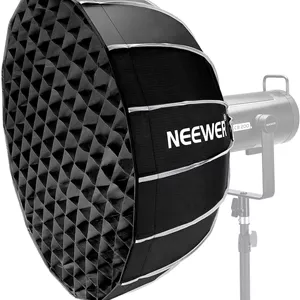 نرم باکس پارابولیک شانزده ضلعی NEEWER 65 سانتی‌متری، نصب/تاشو سریع مانند چتر با مانت بوئنز، دیش فلزی/دیفیوزرها/گرید/کیف، سازگار با Aputure Godox, NS65U