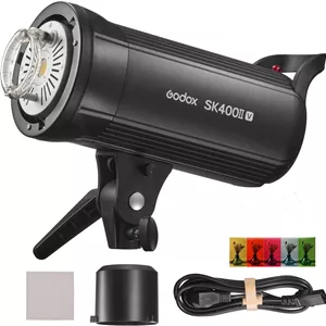 فلاش استودیویی ارتقا یافته گودکس SK400II-V با لامپ مدلینگ LED