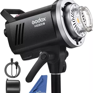 فلاش استودیویی فوق فشرده گودکس MS300V با لامپ مدلینگ LED - 300Ws، 5800K، زمان بازیافت 0.1-1.3 ثانیه، مانت Bowens S-Type، روش های کنترل: سیم همگام سازی، دکمه تست، پورت کنترل بی سیم