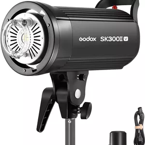 فلاش استودیویی گودکس SK300II-V 300Ws با مانت بوئنز و لامپ مدلینگ LED 10 واتی مناسب برای استودیو، عکاسی، لوکیشن و عکاسی پرتره