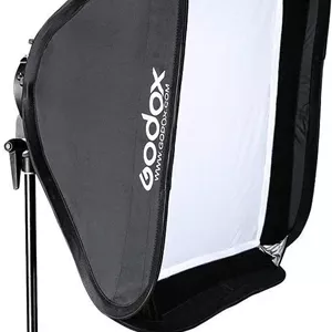کیت سافت باکس 80x80 سانتی متری گودکس به همراه کیف حمل، مناسب برای فلاش استودیویی دوربین با مانت بوئنز و الینکروم