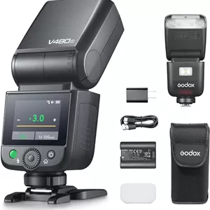 فلاش دوربین گودوکس V480S TTL، فلاش دوربین لیتیوم-یونی با صفحه لمسی برای دوربین سونی، GN50، HSS