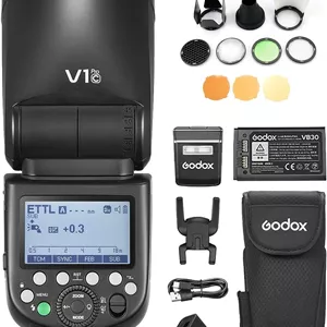 فلاش گودوکس V1Pro-C، سازگار با کانن، طراحی فلاش فرعی تقسیم شده، 76WS، 2.4G، TTL مجموعه AK-R1 (v1pro-c)