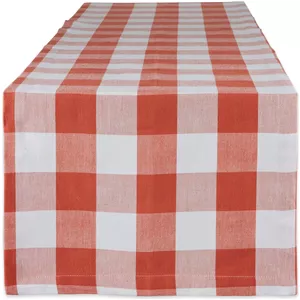 رانر رومیزی طرح بوفالو DII، سبک کلاسیک روستایی، 35x274 سانتی متر، قرمز وینتیج