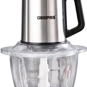مینی غذاساز 400 واتی Geepas | کاسه شیشه ای 1.2 لیتری و 4 تیغه استیل ضد زنگ، 2 سرعت، خردکن کوچک غذا مناسب برای سالاد، سالسا، گواکاموله، پستو، خمیر کاری و موارد دیگر