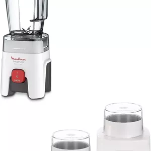 مخلوط کن مولینکس | مخلوط کن اصلی 1.75 لیتری مناسب اسموتی | میکسر | 500 وات | 2 قطعه جانبی | یک سرعت و عملکرد پالس | سفید | LM242B28