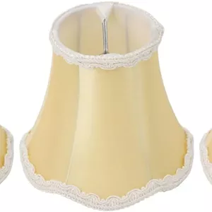 ست ۳ عددی شید آباژور لوستر، شید کوچک پارچه ای برای لوستر، گیره E14، روکش مینی چراغ روستیک برای جایگزینی چراغ دیواری رومیزی