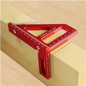 خط کش اندازه گیری چند زاویه ای سه بعدی KETIPED، گونیا نجاری آلیاژ آلومینیوم 45/90 درجه، خط کشی، مثلث فارسی بر ابزار دقیق برای مهندس نجار