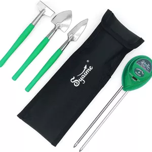 تستر خاک Syarme، رطوبت سنج خاک برای تست PH/رطوبت/نور خورشید خاک، مناسب برای باغ ها، مزارع، چمنزارها و غیره، بدون نیاز به باتری، شامل ابزار باغبانی و کیف
