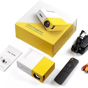 پروژکتور مینی ال ای دی، 1080P HD، صفحه نمایش 152 اینچی، سینمای خانگی قابل حمل با HDMI، سازگار با PC/PS4/لپ تاپ/موبایل/آیپد - چند رنگ