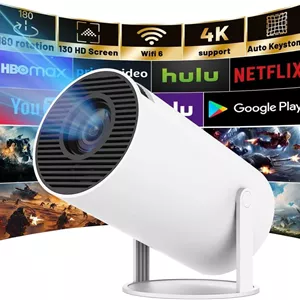 پروژکتور مینی با WIFI 6 و بلوتوث، پشتیبانی از 4K 1080P، پروژکتور قابل حمل، برنامه داخلی، اندروید 11، 150 ANSI، تصحیح خودکار کیستون، پروژکتور ویدئویی صفحه نمایش 40 تا 130 اینچ برای لپ تاپ/کامپیوتر/تلفن هوشمند