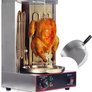 دستگاه کباب ترکی گردان DOKGRYD 3000W، گریل کباب ترکی عمودی برقی با تنظیم دما، فر کباب گردان 360 درجه برای مهمانی آشپزخانه رستوران خانگی