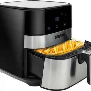 سرخ کن هوا Geepas 1700W - سرخ کن های هوا گرم، سرخ کن برقی 5 لیتری با صفحه لمسی دیجیتال و پیش گرمایش، تایمر 60 دقیقه ای، نمایشگر LED، خاموش شدن خودکار