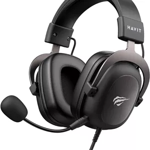 هدفون گیمینگ Havit H2002D با صدای فراگیر 53 میلی‌متری، میکروفون 360 درجه جداشدنی، هدبند قابل تنظیم، گوشی‌های چرمی پروتئینی، حذف نویز، جک 3.5 میلی‌متری سیمی برای PC، PS4، PS5، Xbox و موبایل
