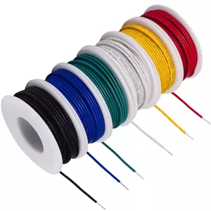 سیم مفتولی 20 گیج TUOFENG - کیت سیم مفتولی - 6 قرقره 26 فوتی با رنگ های مختلف سیم جامپر 20 awg - کیت سیم اتصال