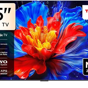 تلویزیون هوشمند 85 اینچی TCL P8K QLED 4K UHD | تلویزیون گوگل، 144 هرتز، HDR10 ، پردازنده AiPQ Pro، صدای ONKYO 2.1، Dolby Atmos، DTS Virtual:X، بدنه باریک یکپارچه (مدل 85P8K - 2025)