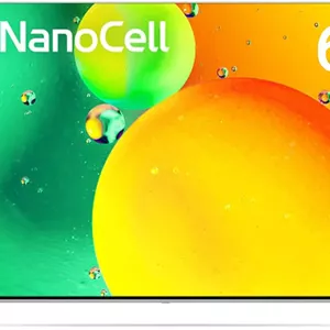 تلویزیون نانوسل ال‌جی 65 اینچ سری NANO77 با طراحی سینمایی صفحه نمایش 4K Active HDR webOS22 با ThinQ AI، مشکی، 65NANO776QA-AMAG