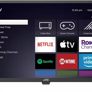 تلویزیون هوشمند ال ای دی 32 اینچی HD 720p جی وی سی Roku با اپلیکیشن کنترل صوتی، Airplay، Screen Casting و بیش از 300 کانال پخش رایگان (LT32MAW2)