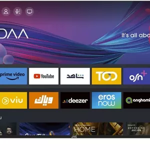 تلویزیون هوشمند 58 اینچ 4K UHD بدون حاشیه JVC با سیستم عامل VIDAA، صدای دالبی، ریموت کنترل صوتی VIDAA، بلوتوث، DVBT2/S2، مدل LT-58N786VV - مشکی