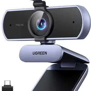 وب‌کم 4K یوگرین با میکروفون، دارای پوشش حریم خصوصی داخلی، وب‌کم استریمینگ با فوکوس خودکار، دوربین کامپیوتر با زاویه دید 70 درجه، وب‌کم USB با قابلیت اتصال آسان برای تماس/کنفرانس آنلاین، زوم/فیس‌تایم/یوتیوب، لپ‌تاپ/کامپیوتر
