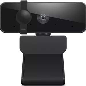 وب‌کم لنوو HD 1080p (300 FHD) - مشکی با زاویه دید عریض 95 درجه، چرخش 360 درجه، میکروفون دوگانه، پوشش حریم خصوصی