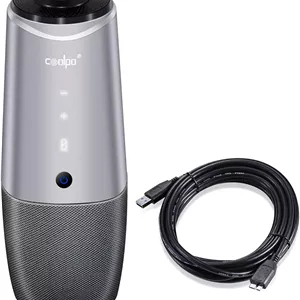 وب کم COOLPO، دوربین کنفرانس ویدیویی 360 درجه، دوربین اتاق کنفرانس 4K همه کاره با بلندگو و میکروفون، دوربین اتاق جلسه، ردیابی بلندگوی هوش مصنوعی و حذف نویز، Teams، کابل 3 متری PANA