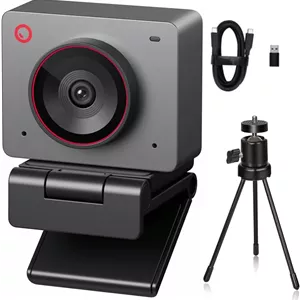 وب‌کم استریمینگ OBSBOT Meet 2 Ultra HD 4K، 1080p با سرعت 60 فریم بر ثانیه، دوربین کنفرانس ویدیویی با برش خودکار تصویر هوش مصنوعی، USB-C، میکروفون‌های دوگانه کاهش نویز، سازگار با Microsoft Teams/Zoom، خاکستری