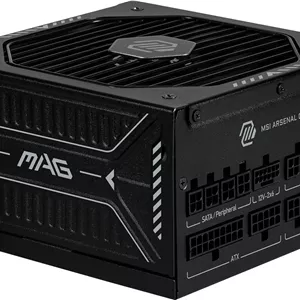 منبع تغذیه 650 وات MSI MAG A650GLS PCIE5، کاملاً ماژولار، مناسب بازی، دارای گواهینامه 80  Gold، سازگار با ATX 3.1 و PCIe 5.1، کابل 12V-2x6 دو رنگ، کم صدا، کابل های روکش دار