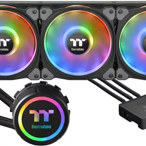 خنک کننده مایع پردازنده Thermaltake Floe Dx RGB 360 Tt Premium Edition با فن های 360 میلی متری، طراحی شده برای مادربردهای AMD و Intel، رنگ مشکی