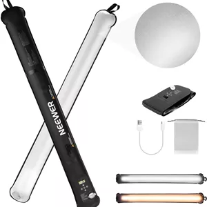 چراغ LED دستی 21 واتی NEEWER، نورپردازی ویدیویی TPU بادی قابل حمل و سبک وزن دو رنگ، 2700-6500K 1300LUX/0.5 12 جلوه CRI95 باتری 2500mAh، برای عکاسی استودیویی و ضبط ویدیو، GC21B