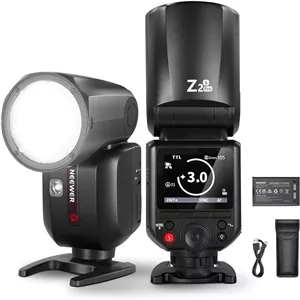 فلاش اسپیدلایت گرد NEEWER Z2PRO-S 2.4G TTL سازگار با سونی، بی سیم سازگار با گودوکس، 76 وات، 1/8000 ثانیه HSS، رابط کاربری ارتقا یافته، سوئیچ TTL/M TCM، باتری 7.2 ولت/3000 میلی آمپر ساعت، 600 فلاش با قدرت کامل