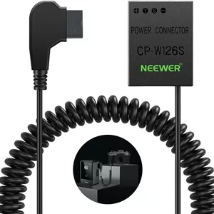 باتری ماکت NEEWER D Tap به NP-W126S به همراه کابل برای باتری V Mount، آداپتور برق D Tap با منبع تغذیه پیوسته و پایدار سازگار با Fujifilm X100VI X-T200 X-S10 X-E4 X-T30 II X-Pro3, CP-W126S