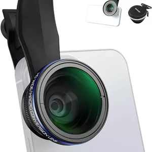 کیت لنز موبایل 2 در 1 NEEWER، زاویه باز 0.75x و ماکرو 2x، ساختار آلیاژ آلومینیوم، طراحی لنز دوگانه، مانت رزوه 37 میلی‌متری، سازگار با آیفون، سامسونگ و سایر تلفن‌های اندرویدی
