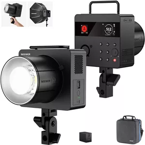 فلاش استودیویی بیرونی NEEWER Q6 600Ws 2.4G TTL با کنترل از طریق اپلیکیشن، 1/1 تا 1/512، نور عکاسی بارقه‌ای HSS 1/8000 با باتری 3000mAh، لامپ مدلینگ LED دو رنگ 30 واتی/400 فلاش با قدرت کامل/بازیافت 0.01-0.9 ثانیه
